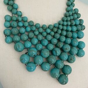 Green Marbled Statement Necklace